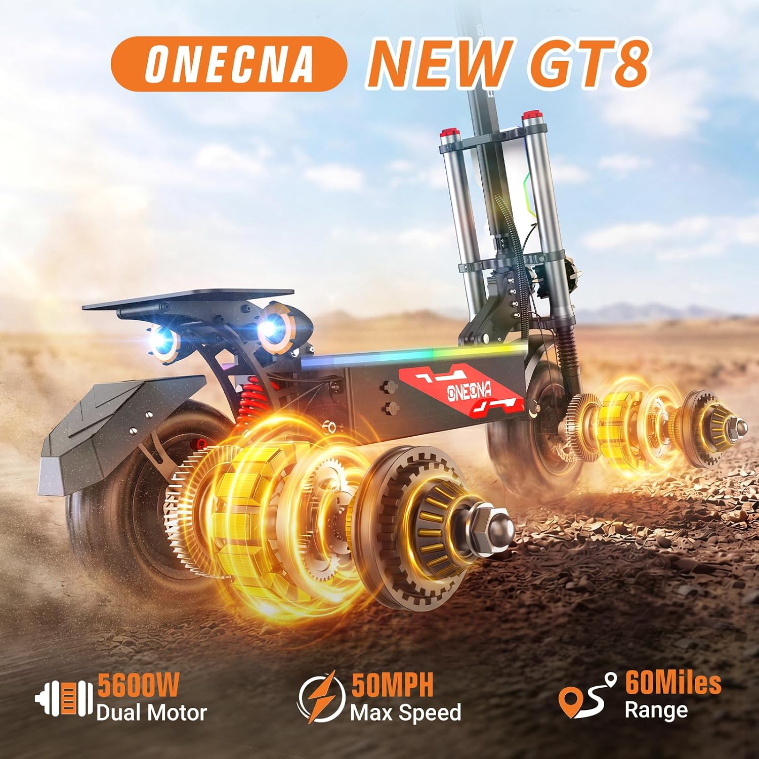 ONECNA GT8PRO Elektroroller fü – 60V 5600W Dual Motor Electric Scooter Bewertung und Preis